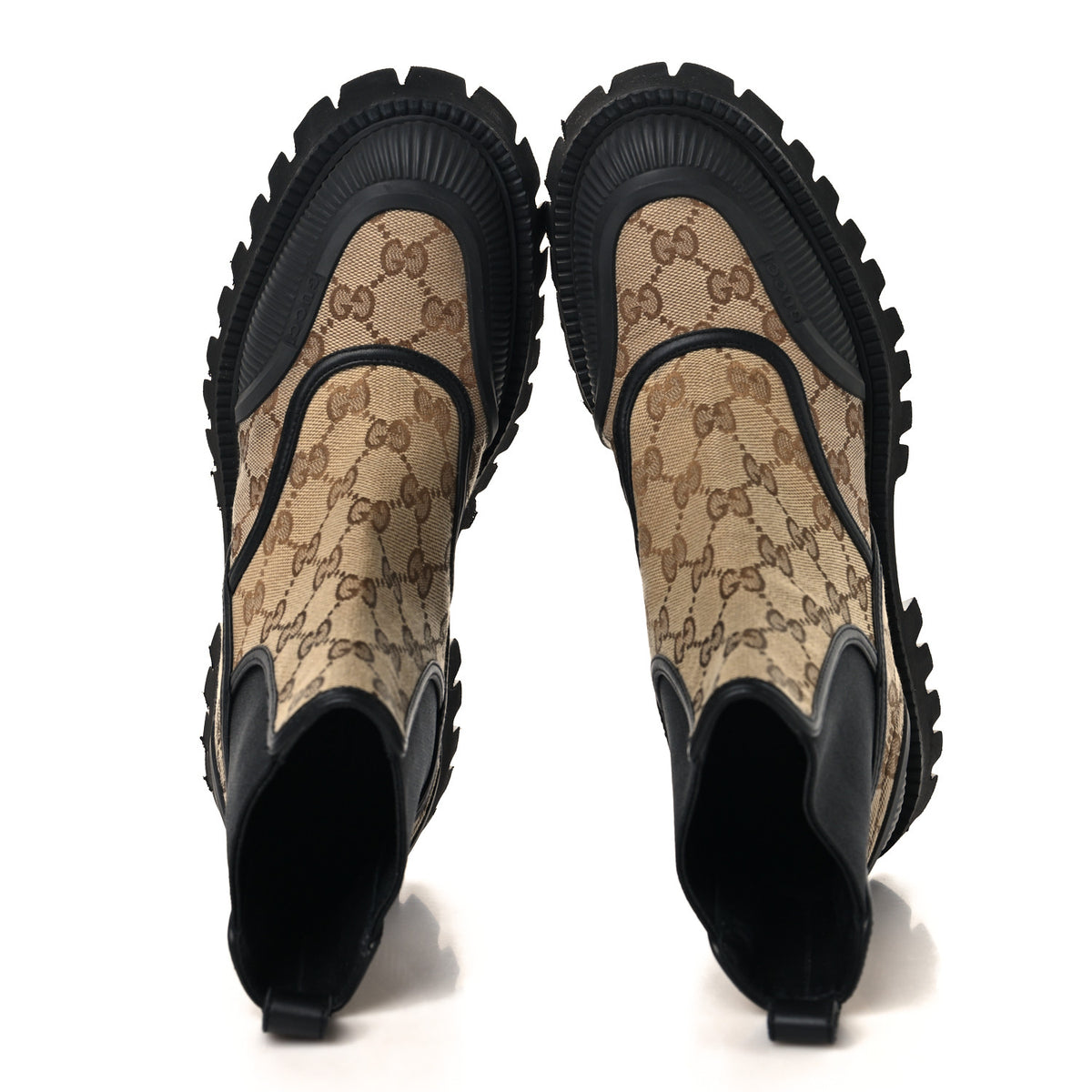 Gucci GG Supreme Monogram Ankle Booties 39 Beige Ebony Black 2 of 8