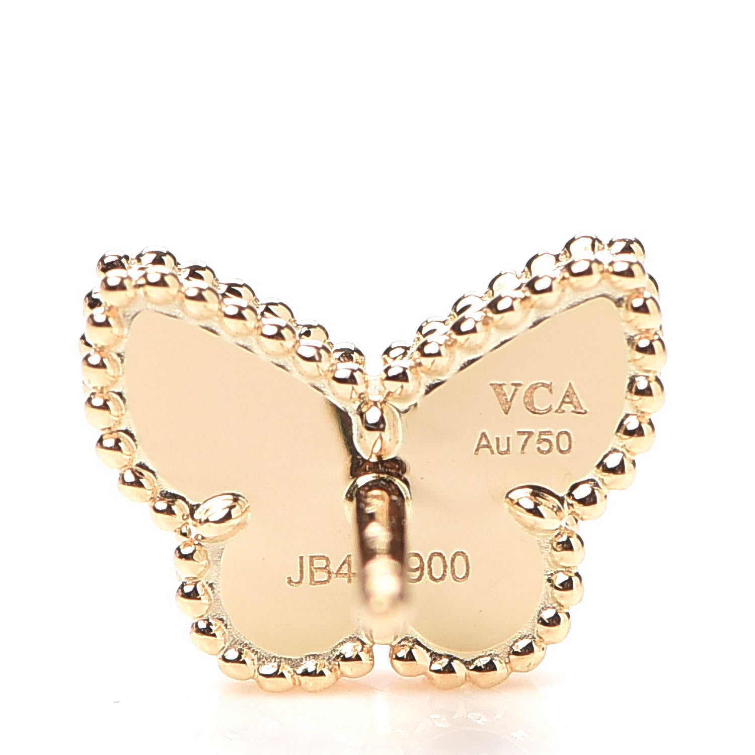 Van Cleef & Arpels 18K Yellow Gold Mother of Pearl Sweet Alhambra Butterfly Earrings 4 of 7