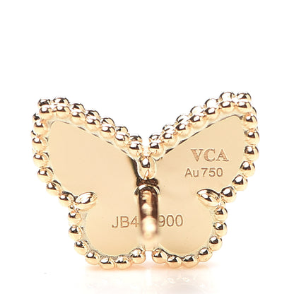 Van Cleef & Arpels 18K Yellow Gold Mother of Pearl Sweet Alhambra Butterfly Earrings 4 of 7