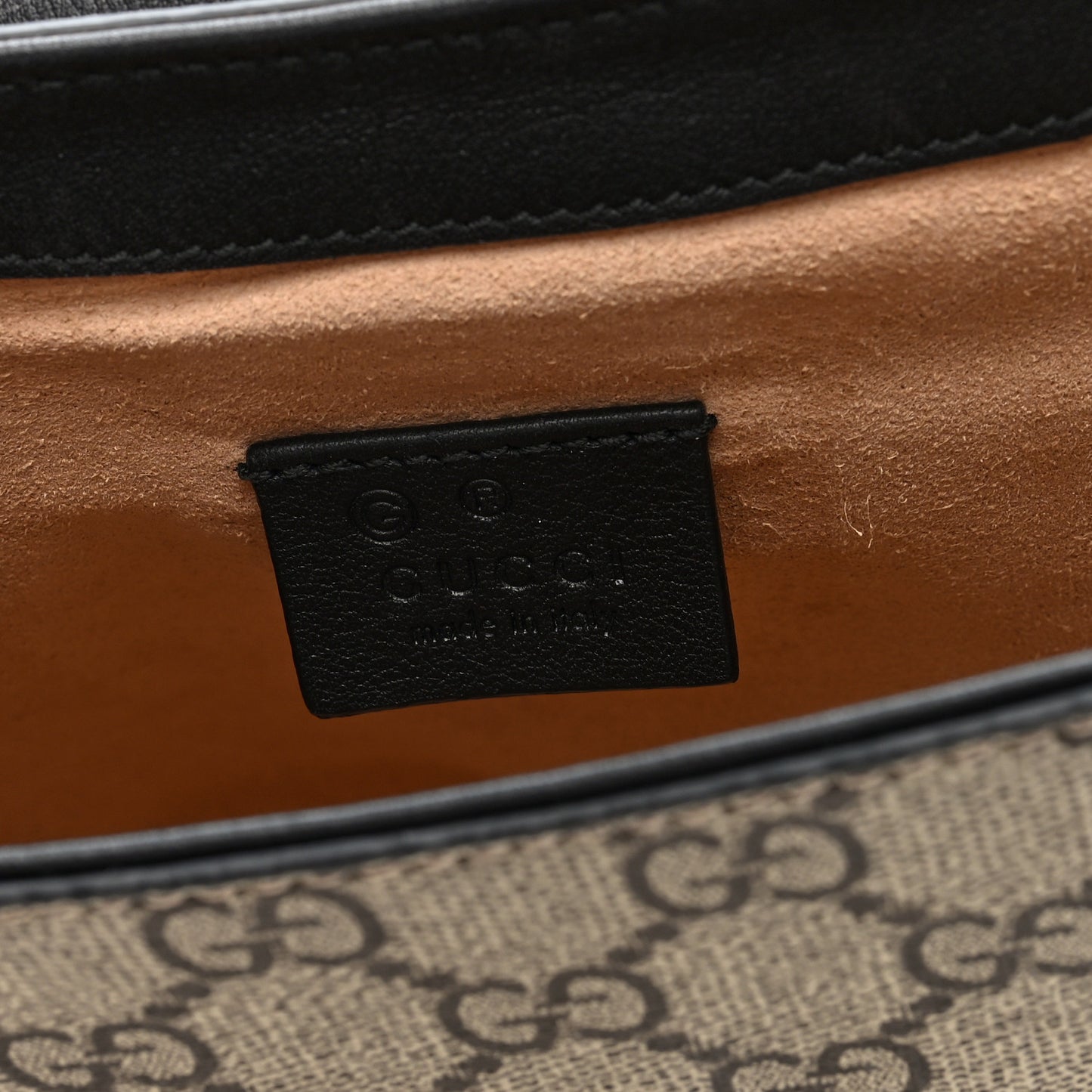 GG Supreme Monogram Web Medium Padlock Messenger Shoulder Bag Black
