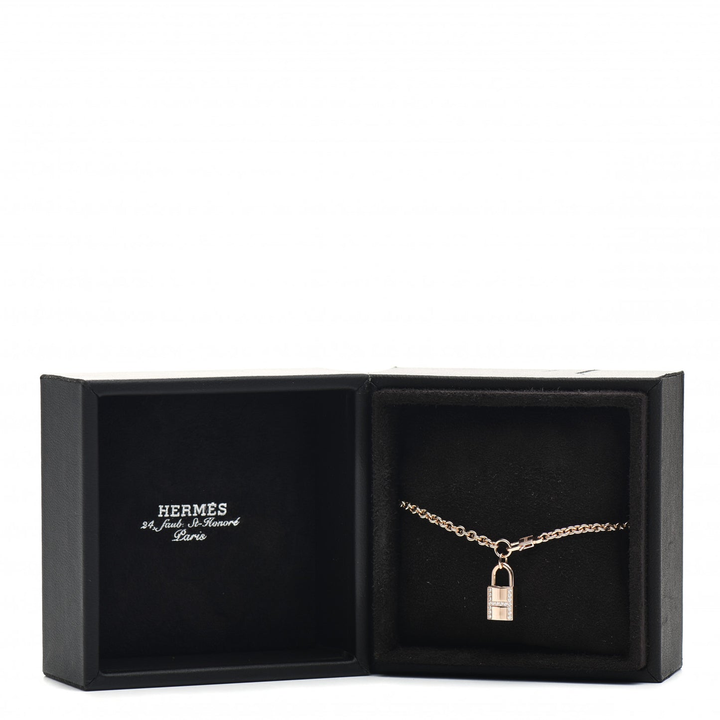 18K Rose Gold Diamond Amulettes Cadenas Bracelet ST