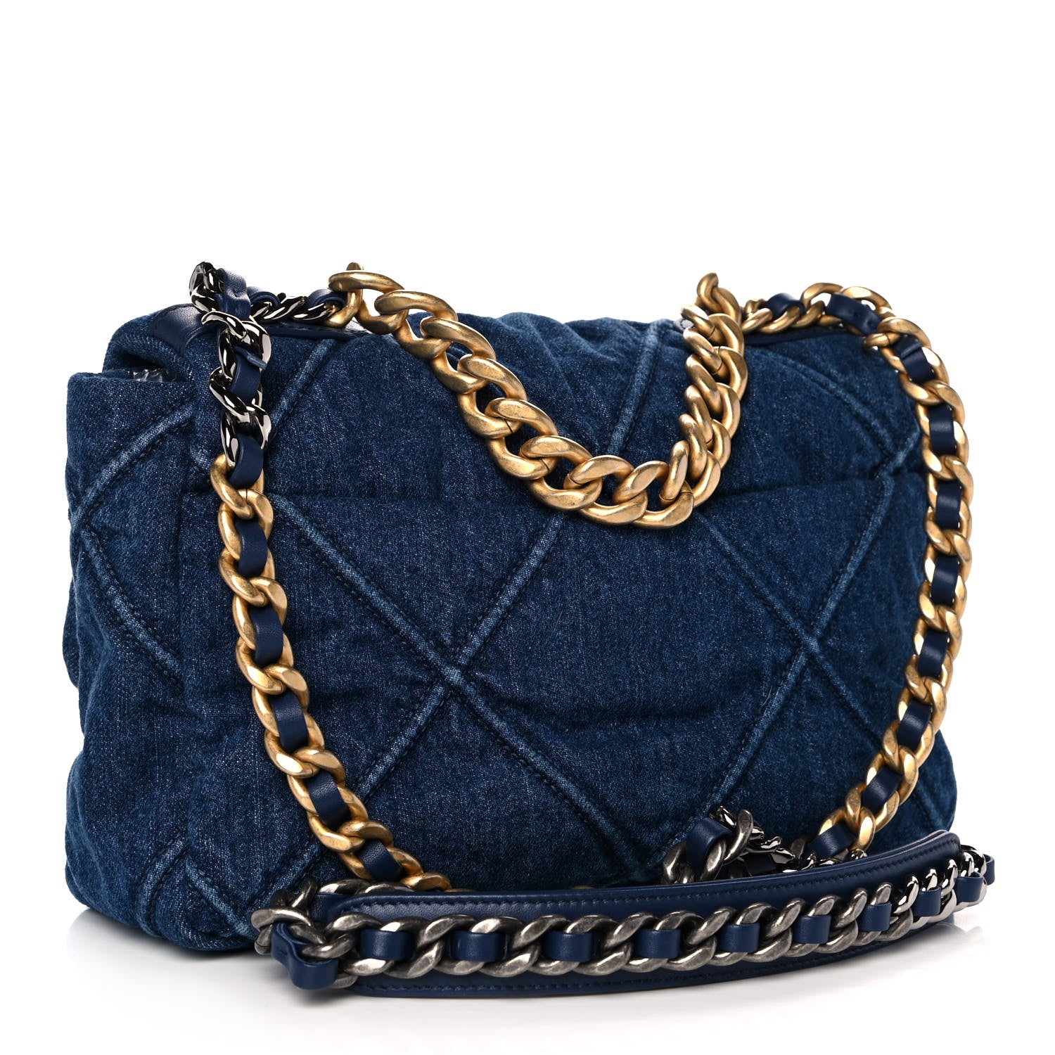 Chanel Denim Quilted Medium Chanel 19 Flap Blue 3 of 12
