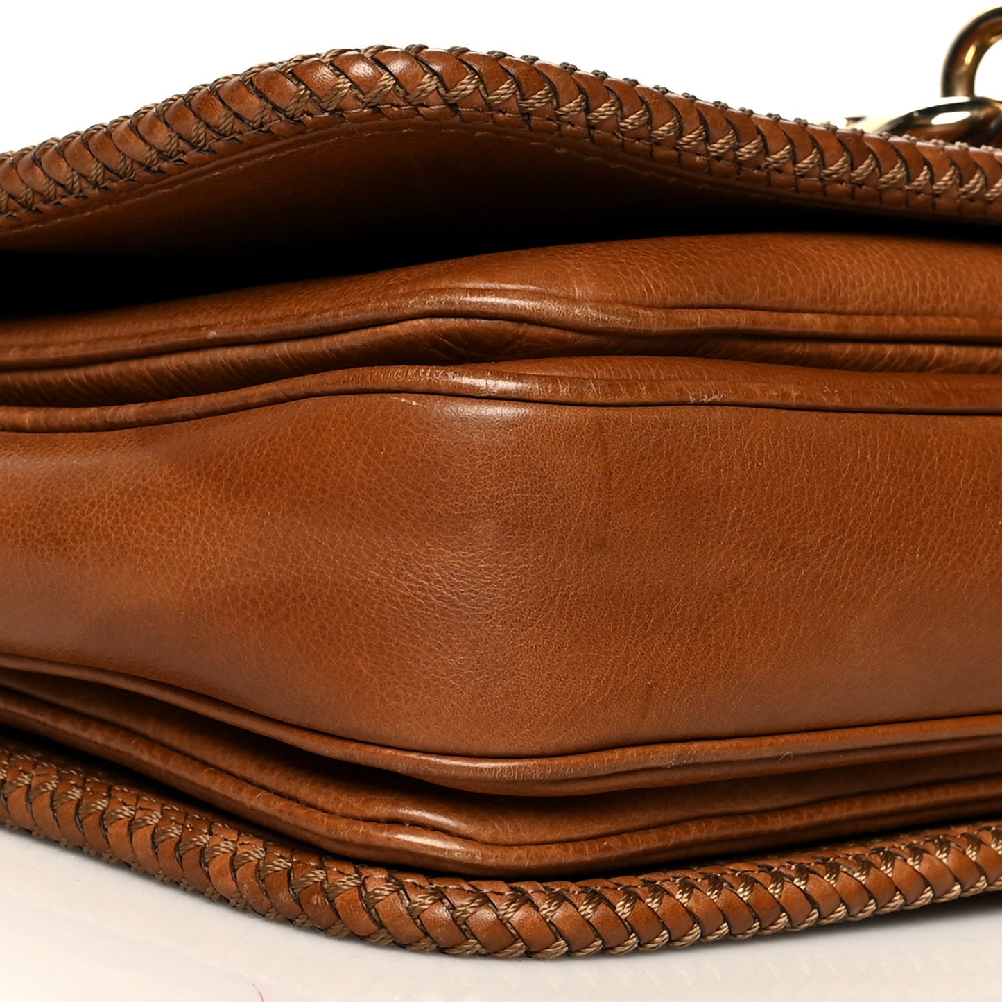 Grained Calfskin Medium Marrakech Flap Messenger Bag Brown