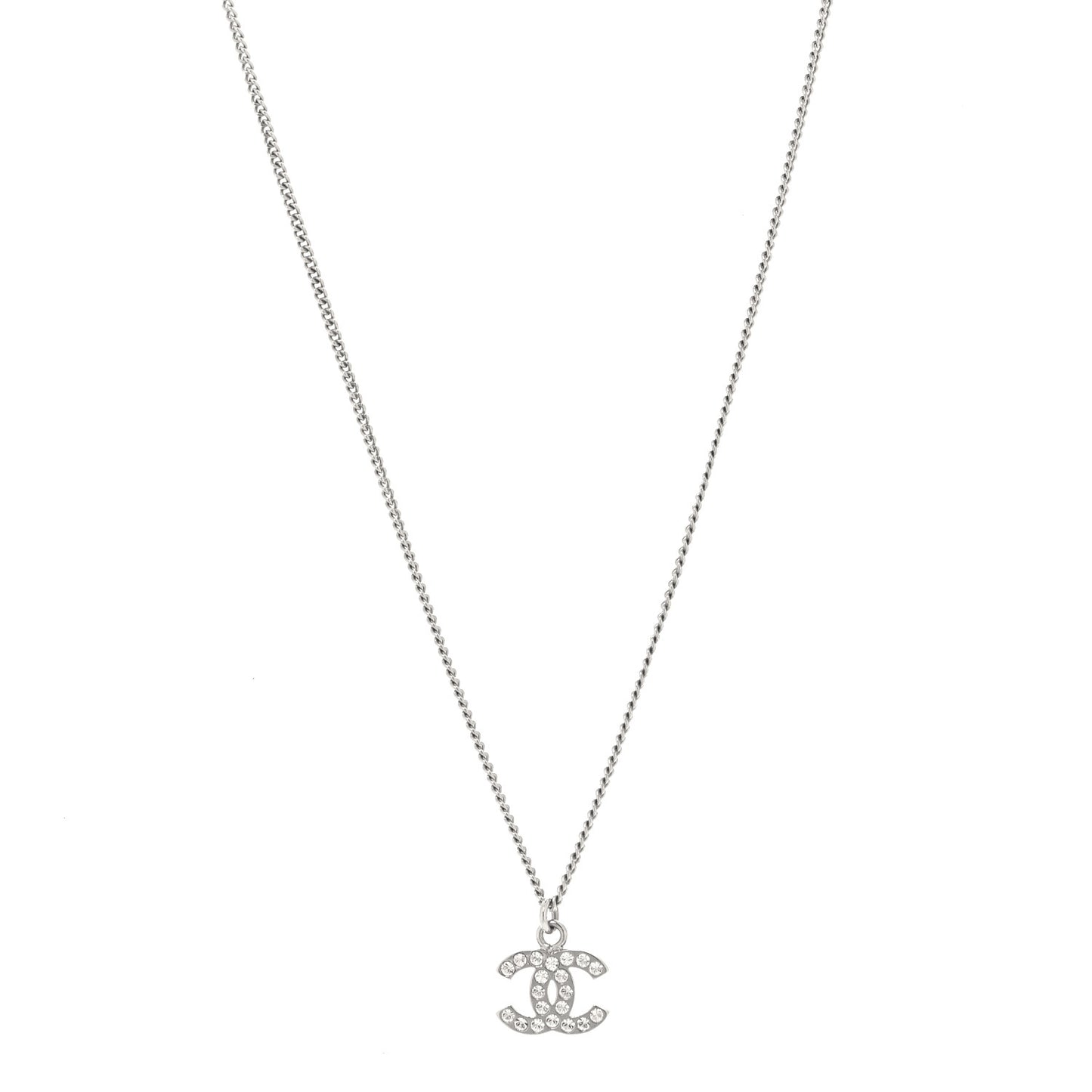 Crystal Timeless CC Necklace Silver
