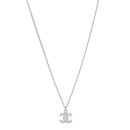 Chanel Crystal Timeless CC Necklace Silver 1 of 5
