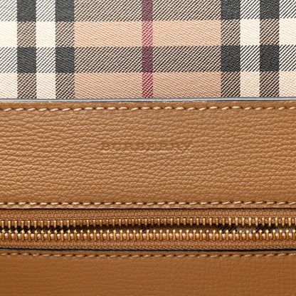 Burberry Grainy Calfskin Haymarket Check Tote Camel 6 of 11