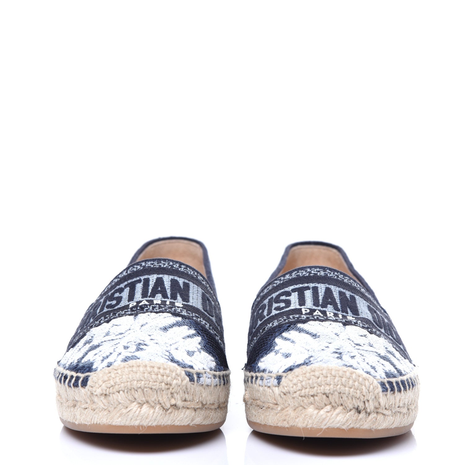 Christian Dior Canvas Tie and Dior Embroidered Granville 15mm Espadrilles 35.5 Denim 3 of 9