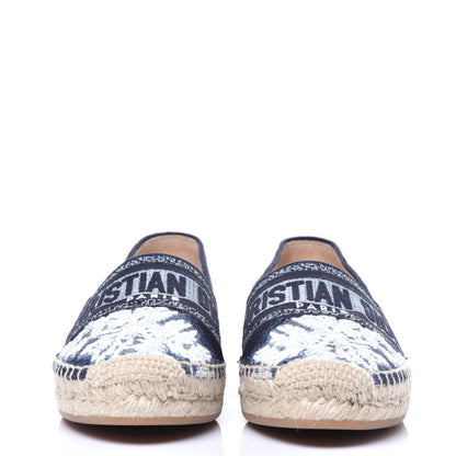 Christian Dior Canvas Tie and Dior Embroidered Granville 15mm Espadrilles 35.5 Denim 3 of 9