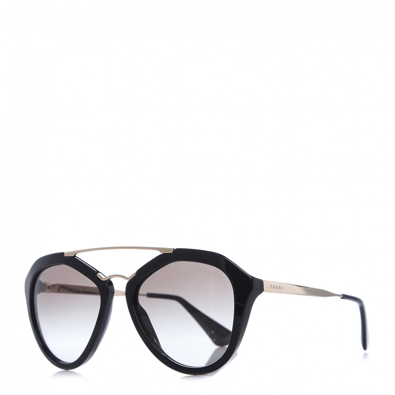 Prada Acetate Metal Cinema Sunglasses SPR 12Q Black 1 of 8