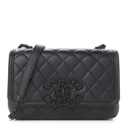 Chanel Lambskin Quilted Small CC Filigree Flap Black 1 of 13