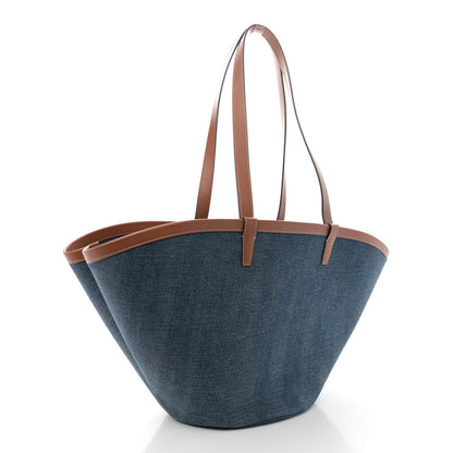 Celine Denim Calfskin Large Couffin Logo Tote Blue 3 of 10