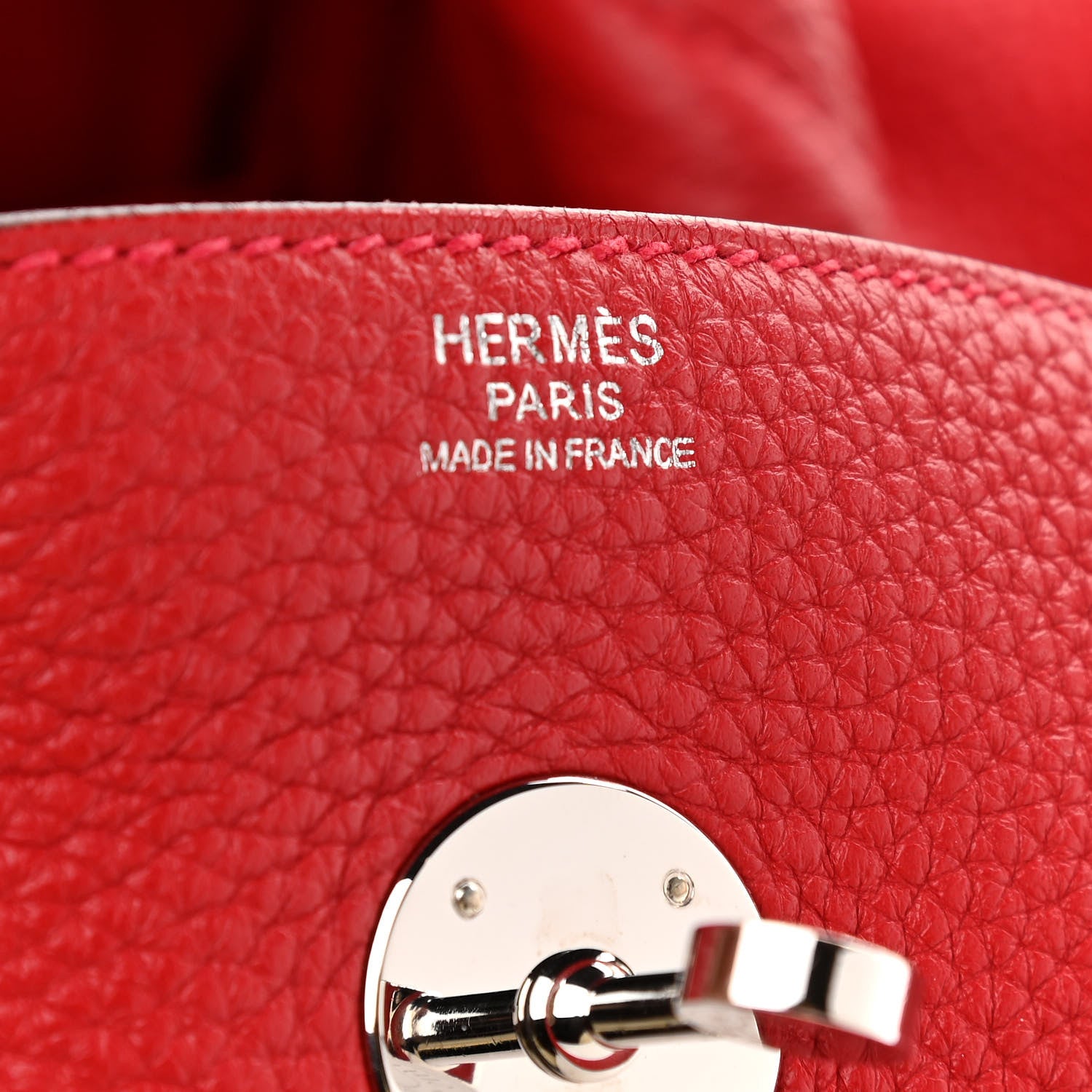 Hermes Taurillon Clemence Lindy 30 Rouge Casaque 6 of 9