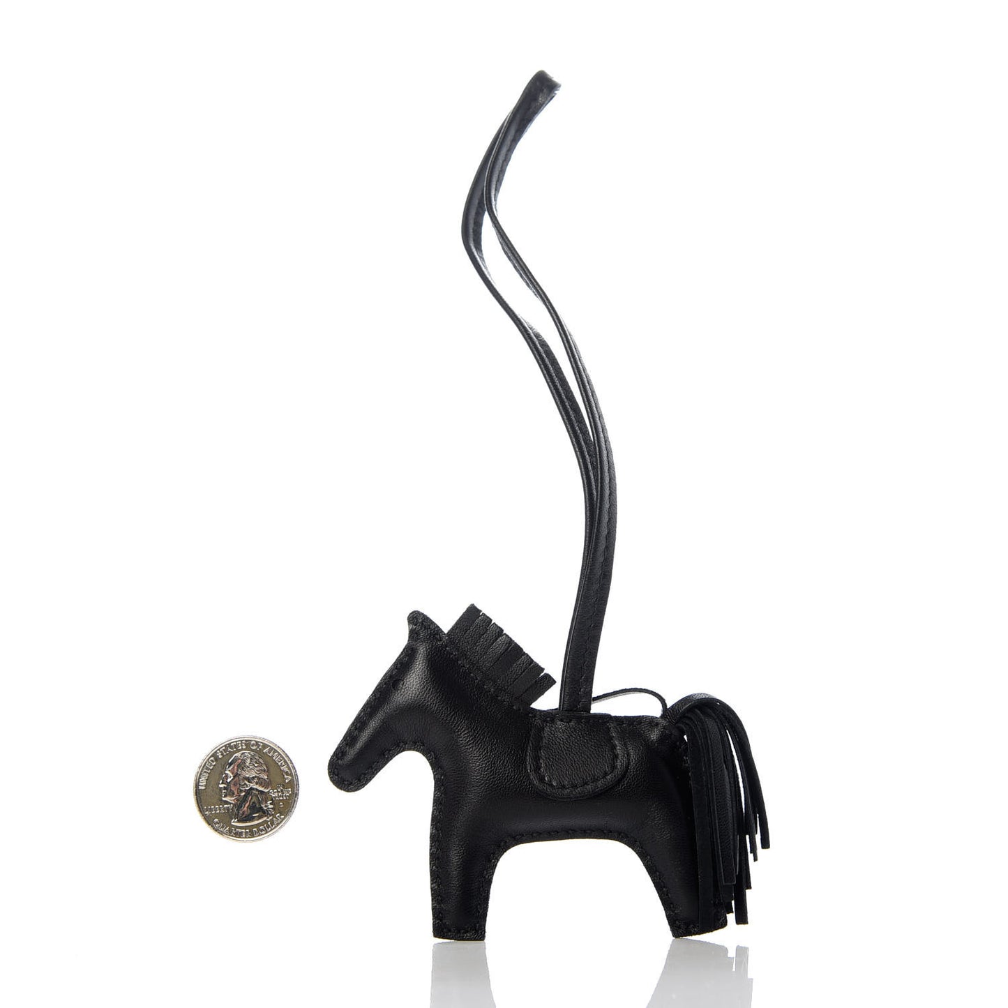 Milo Lambskin Grigri Rodeo Horse Bag Charm PM So Black