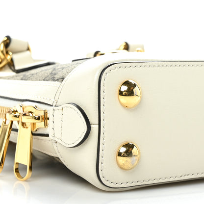 Gucci GG Supreme Monogram Azalea Calfskin Mini Horsebit 1955 Top Handle Bag Beige Ebony Mystic White 8 of 9