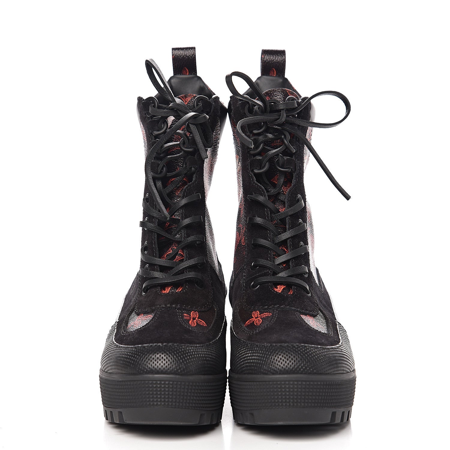 Louis Vuitton Suede Calfskin Catogram Laureate Platform Desert Boots 40 Black Marron 2 of 10