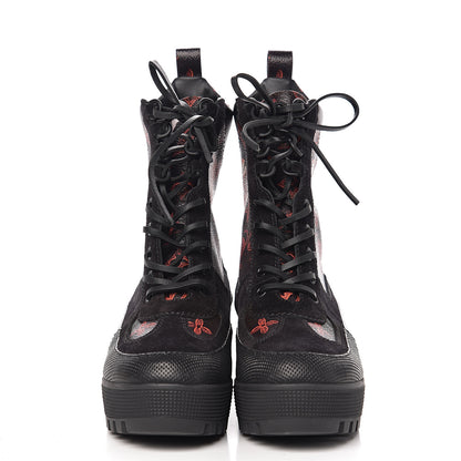 Louis Vuitton Suede Calfskin Catogram Laureate Platform Desert Boots 40 Black Marron 2 of 10