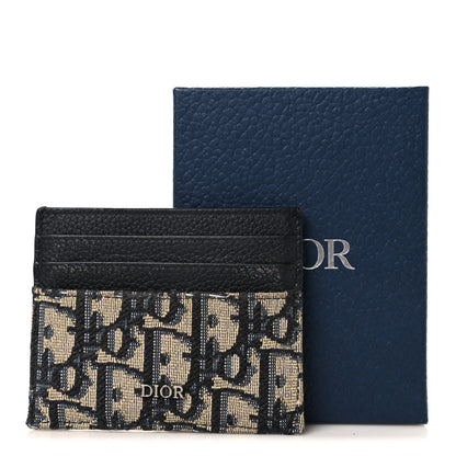 Christian Dior Grained Calfskin Oblique Card Holder Black 9 of 9