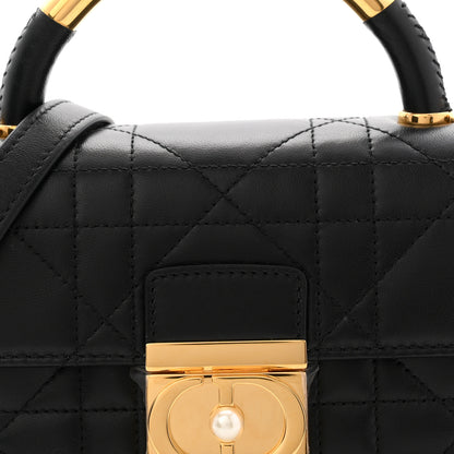 Christian Dior Calfskin Cannage Mini Ange Bag Black 7 of 9