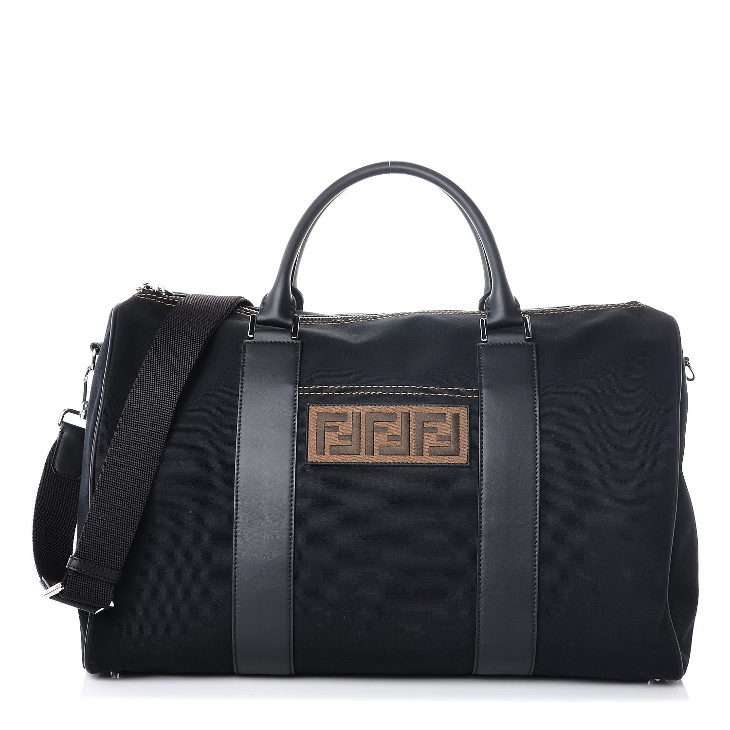 Fendi Canvas Mens Weekender Holdall Bag Black 1 of 7