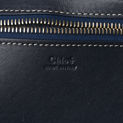Chloe Felt Shiny Calfskin Medium Woody Ribbon Tote Obscure Navy 6 of 11