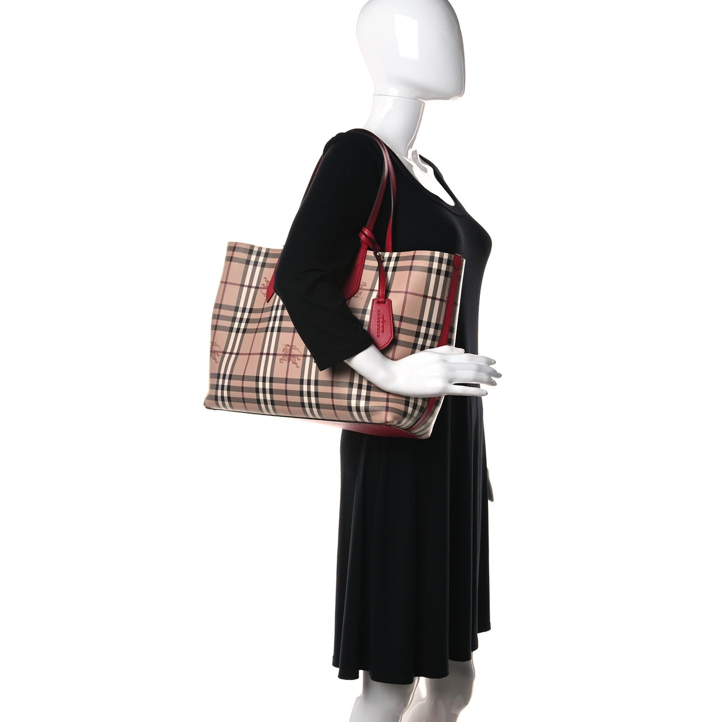 Haymarket Check Medium Reversible Tote Poppy Red
