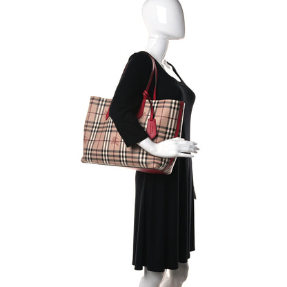 Burberry Haymarket Check Medium Reversible Tote Poppy Red 2 of 18