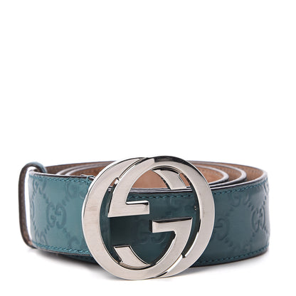 Gucci Guccissima Interlocking G Belt 90 36 Deep Cobalt 1 of 5