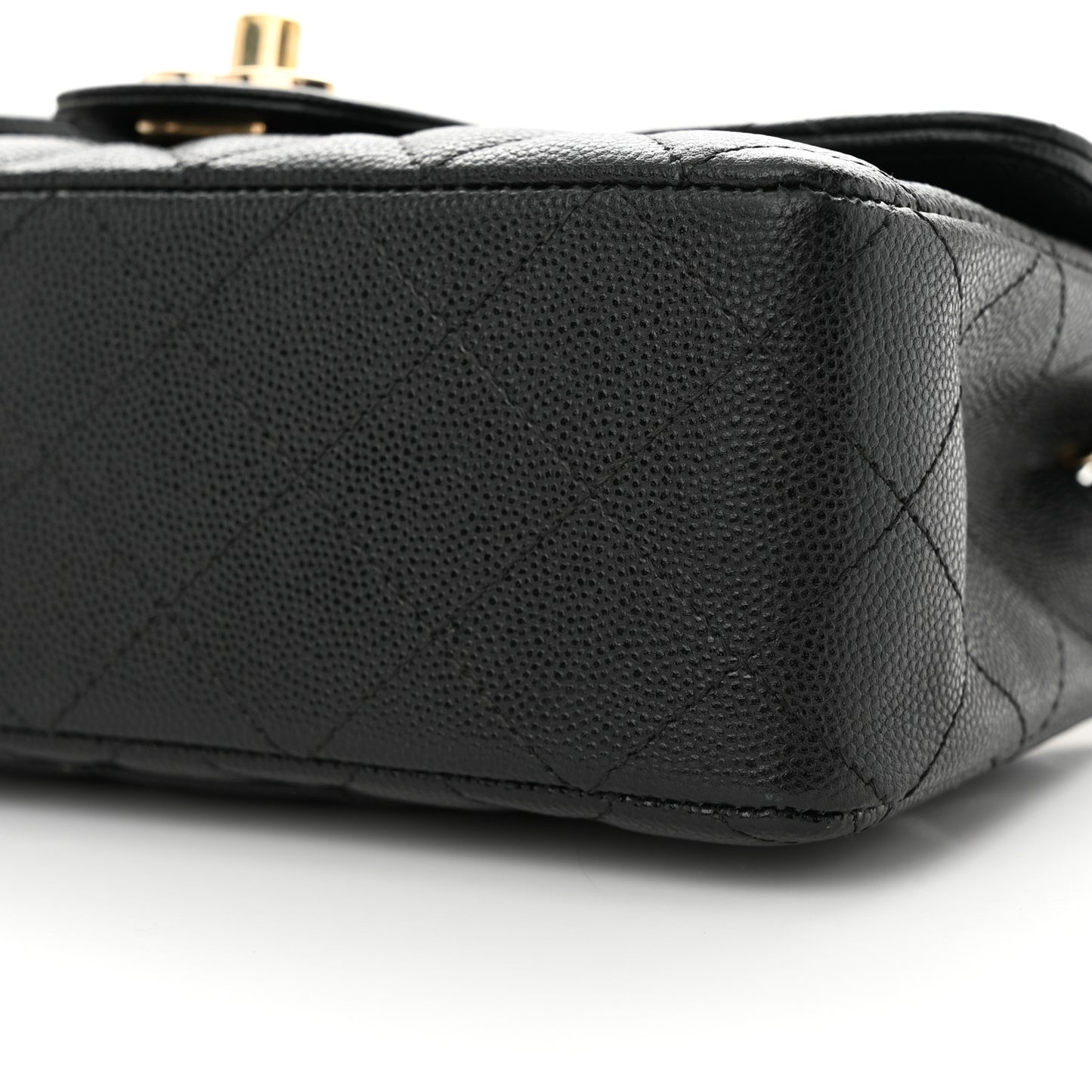 Caviar Quilted Mini Rectangular Flap Black