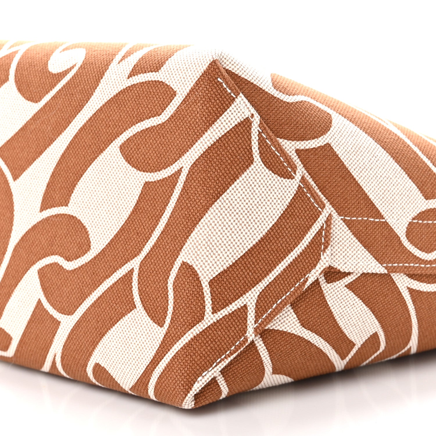 Hermes H Plume Canvas Swift Printed Maillons & Co Steeple 25 Bag Fauve Ecru Beige Gold 11 of 12