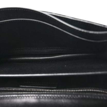 Saint Laurent Calfskin Woven Monogram Cassandra Clasp Bag Black 5 of 10