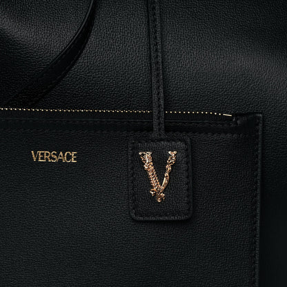 Versace Calfskin Virtus Tote Black 8 of 13