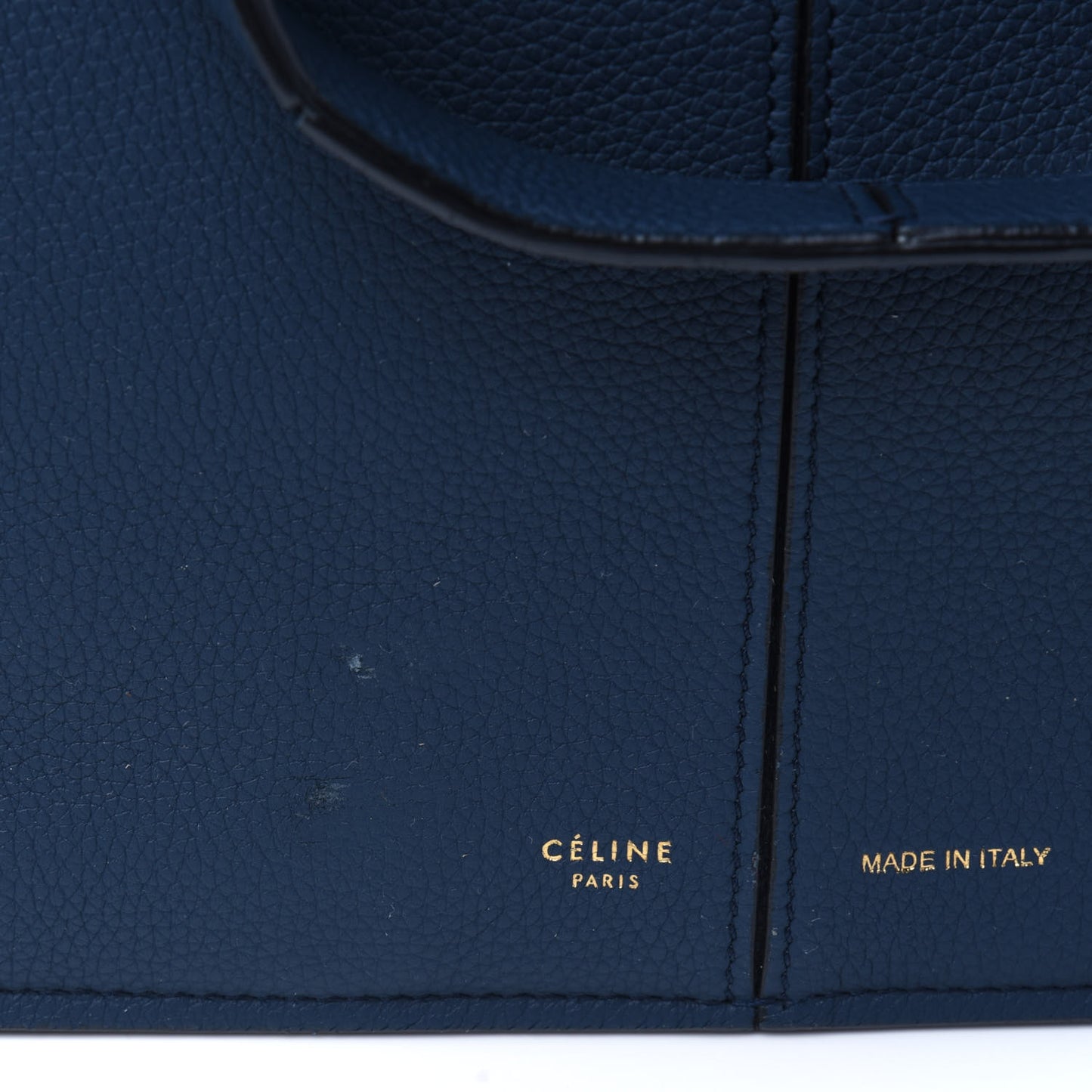 Baby Grained Calfskin Medium Tri-Fold Bag Steel Blue