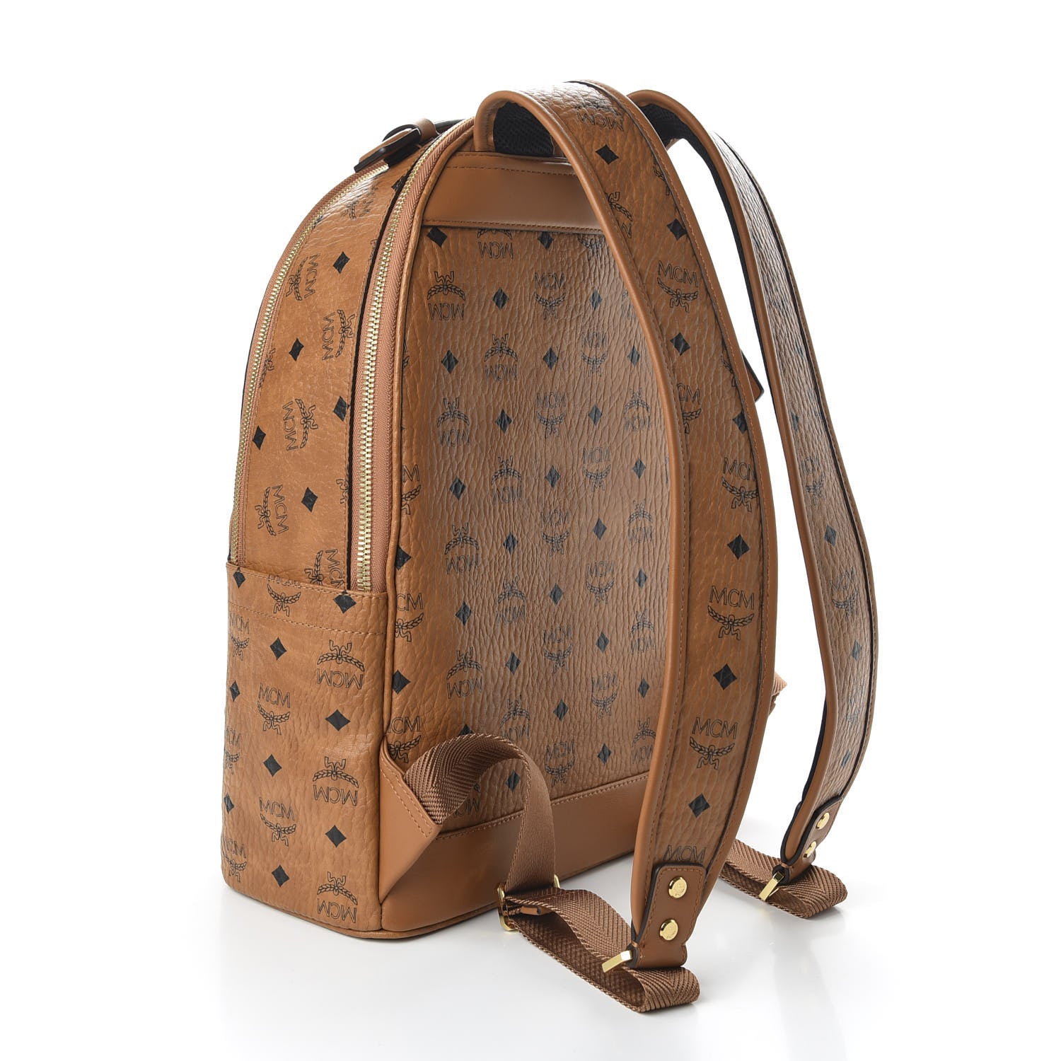 MCM Visetos Mens Medium Stark Backpack Cognac 2 of 10