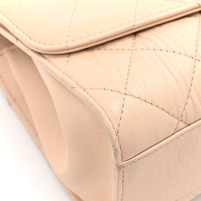 Chanel Crumpled Lambskin Quilted Small CC Links Top Handle Flap Beige 15 of 18