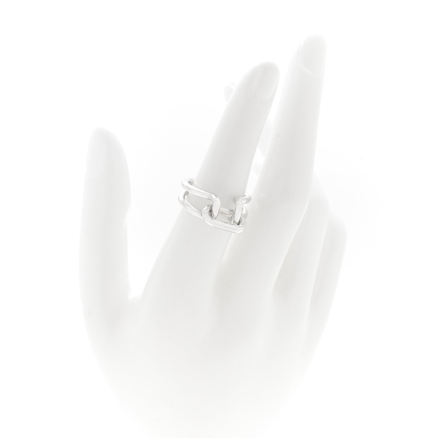 Sterling Silver HardWear Two-Row Ring 53 6.5