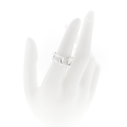 Tiffany Sterling Silver HardWear Two-Row Ring 53 6.5 2 of 5