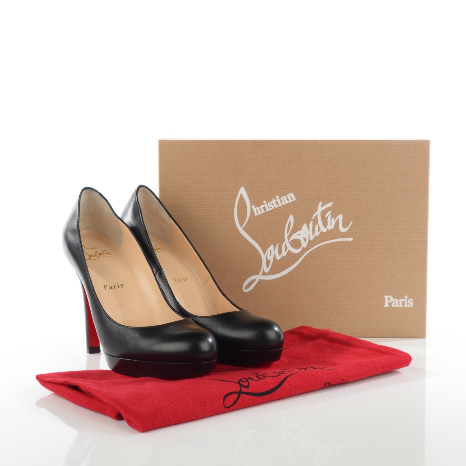 Christian Louboutin Calfskin Bruges 120 Pumps 37.5 Black 2 of 7