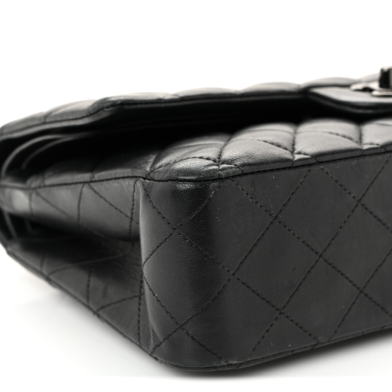 Chanel Lambskin Quilted Medium Double Flap So Black 9 of 12
