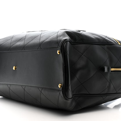 Chanel Calfskin Stitched Maxi Logo Bowling Bag Black 10 of 14