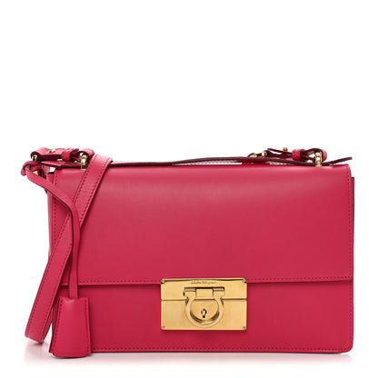 Salvatore Ferragamo Smooth Calfskin Aileen Gancio Lock Shoulder Bag Pink 1 of 8