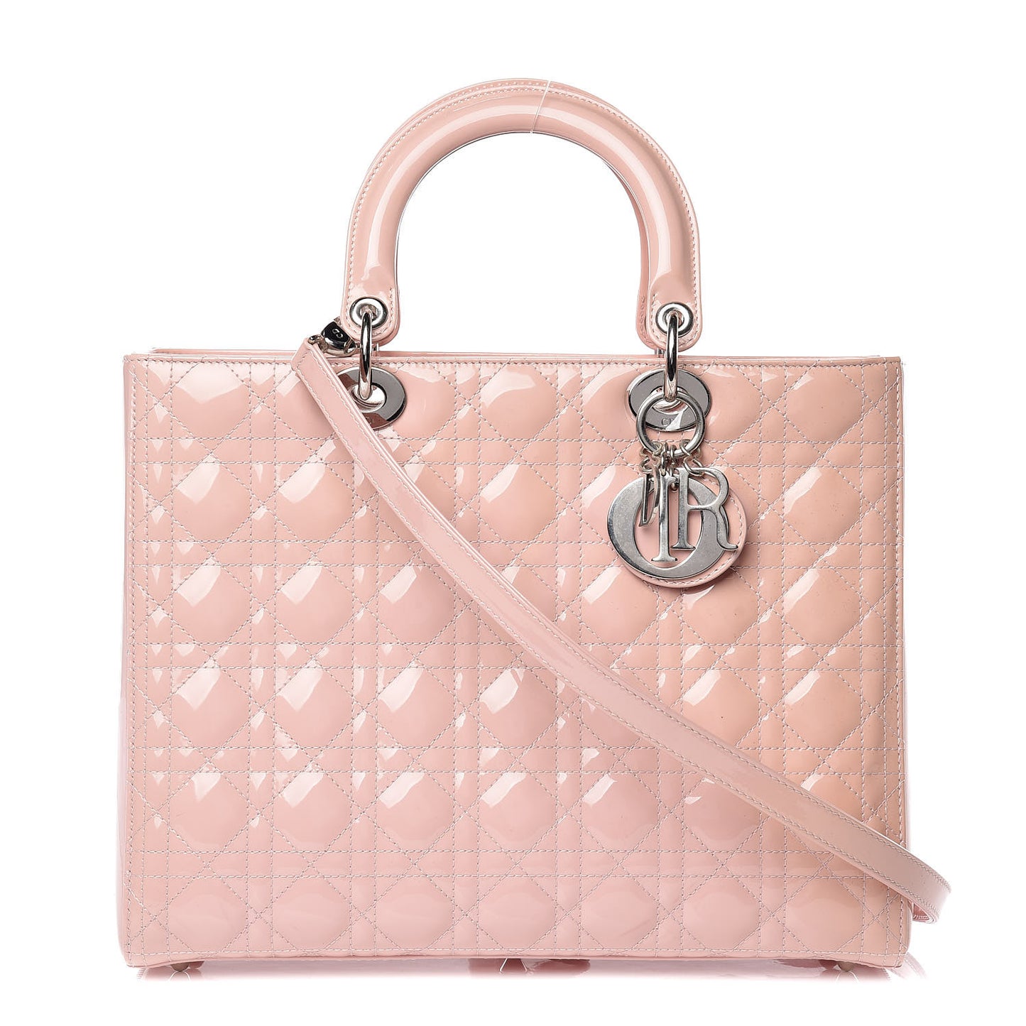 Patent Cannage Large Lady Dior Light Pink