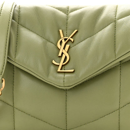 Saint Laurent Lambskin Quilted Toy Loulou Puffer Monogram Chain Satchel Light Pistache 8 of 11