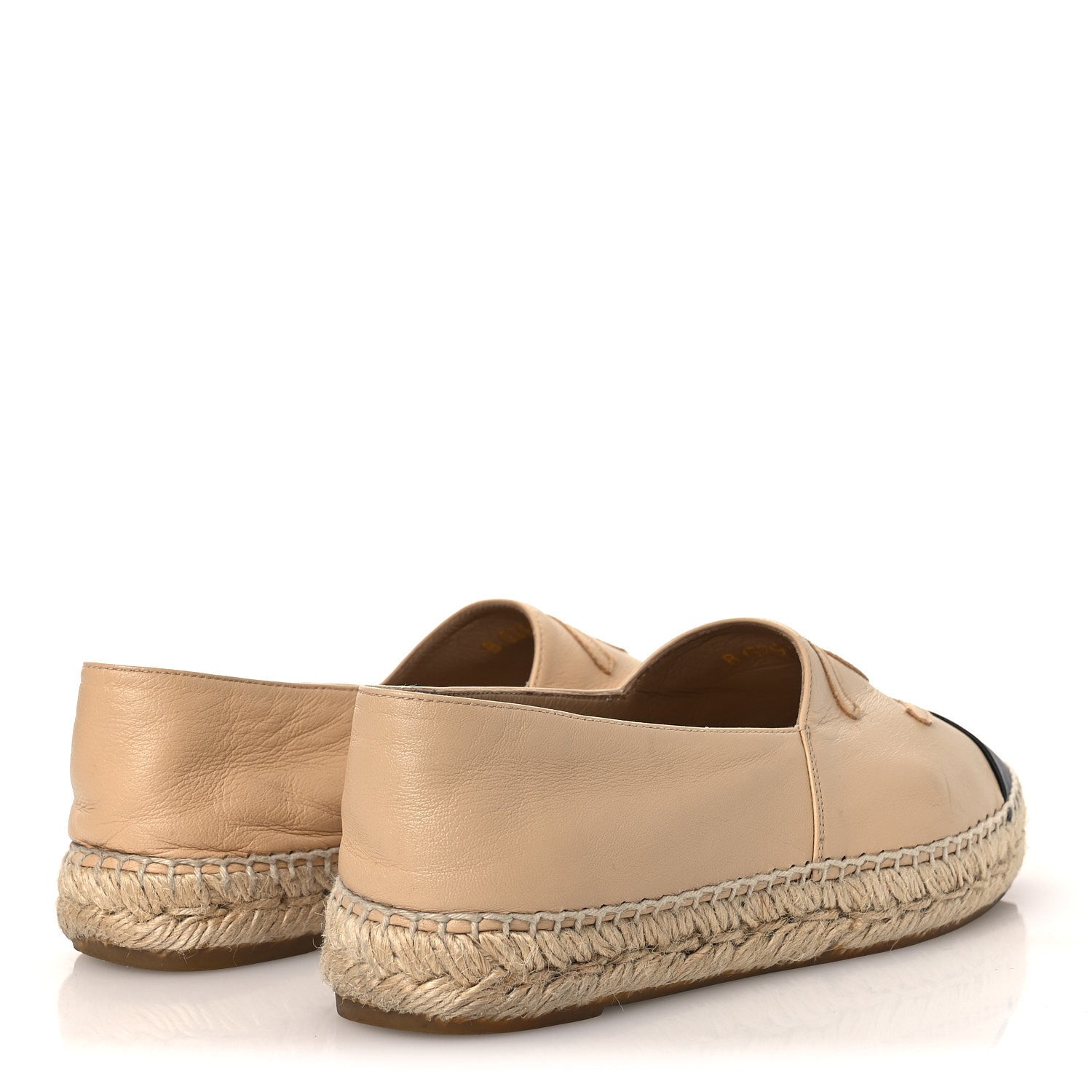 Chanel Lambskin CC Espadrilles 37 Beige Black 5 of 15
