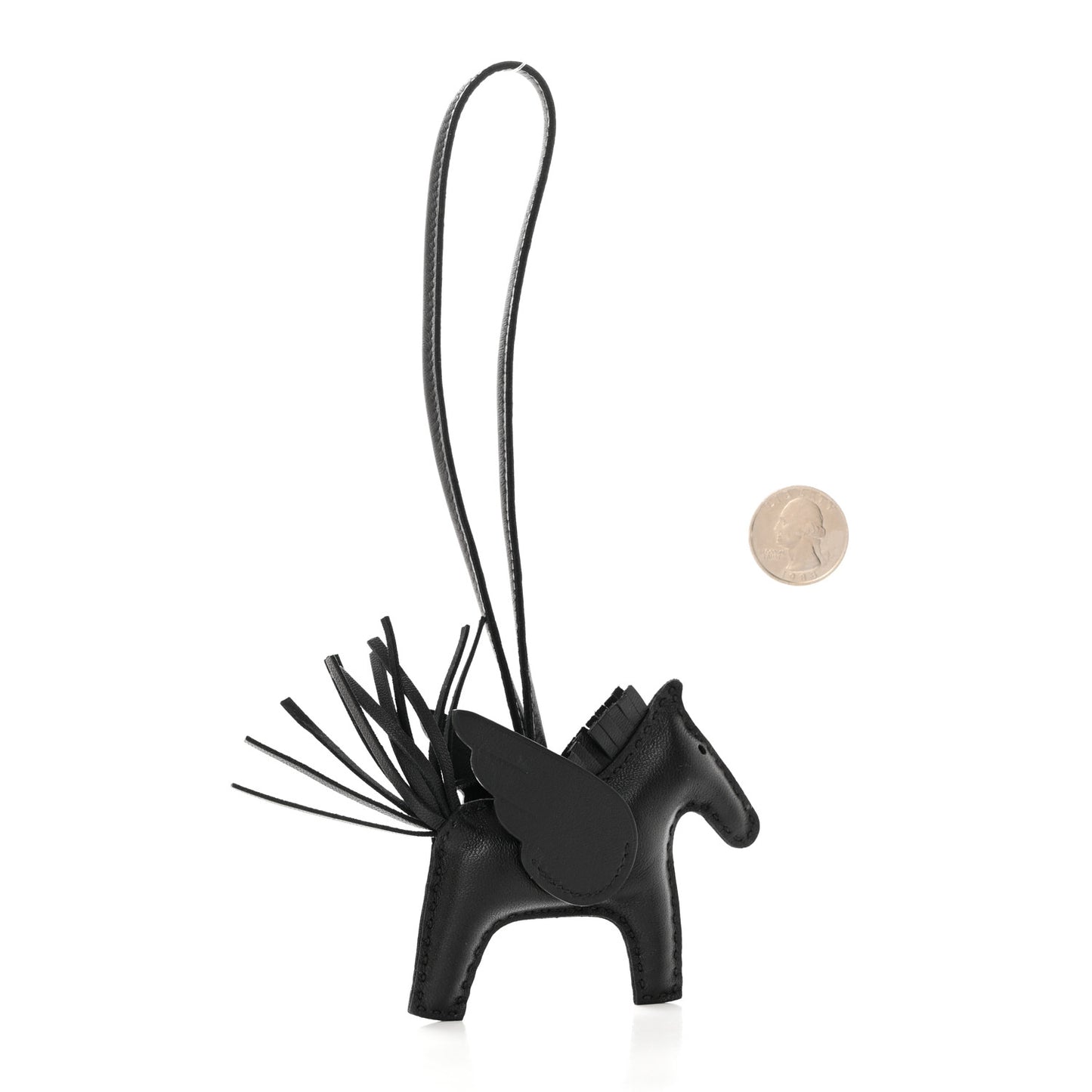 Milo Lambskin Grigri Rodeo Pegase Horse Bag Charm PM So Black
