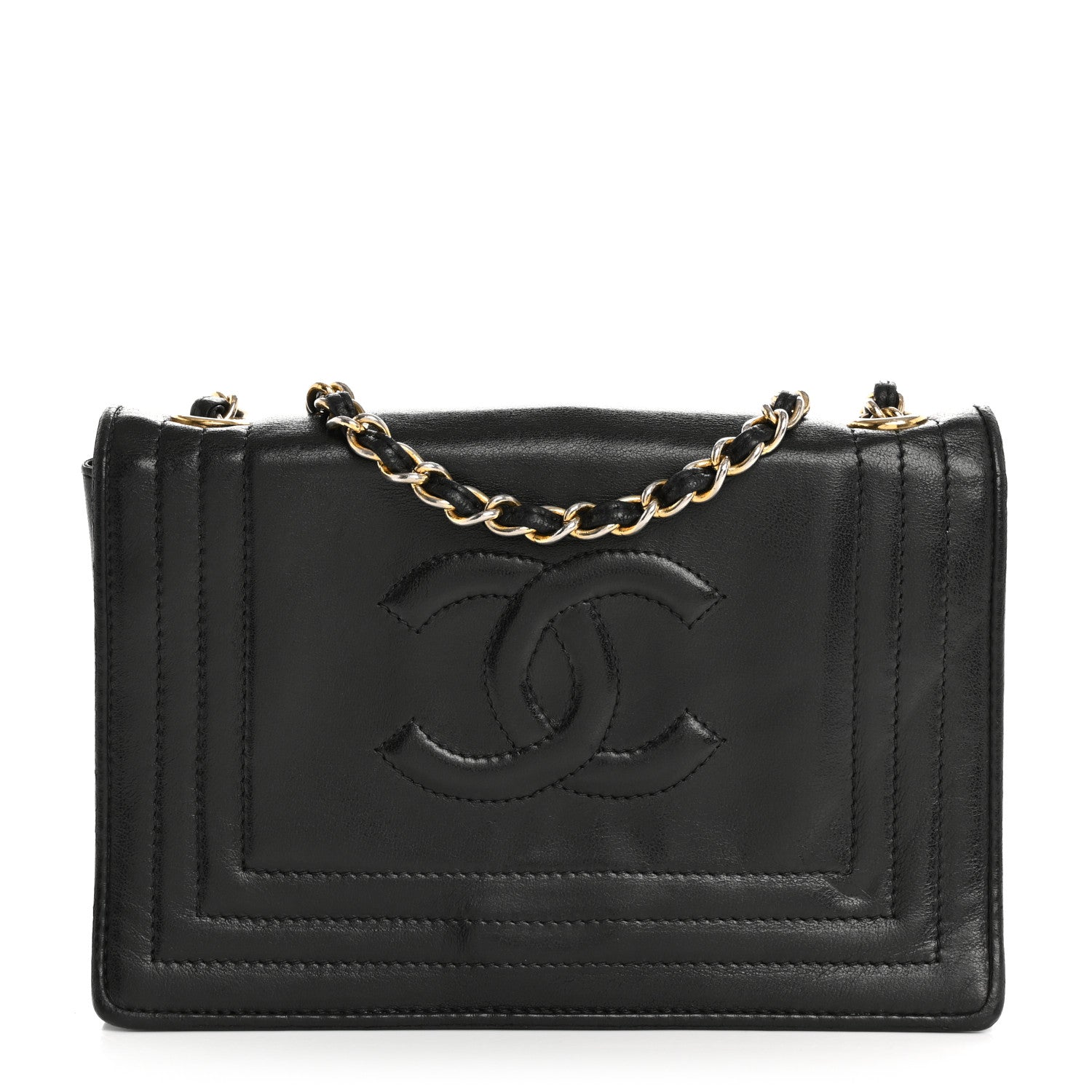 Chanel Lambskin CC Single Flap Black 1 of 15