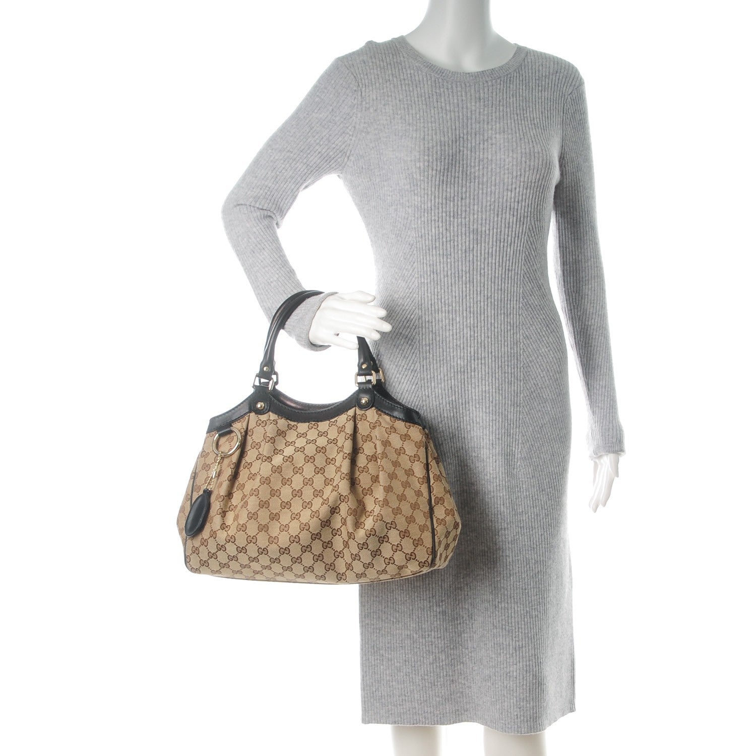 Gucci Monogram Medium Sukey Tote Beige Ebony Black 2 of 8