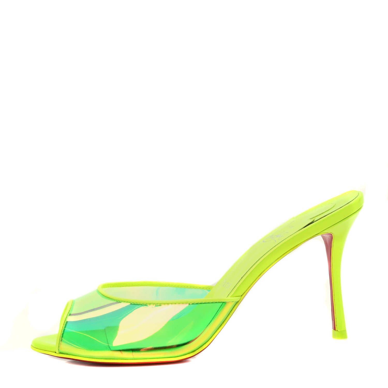 Christian Louboutin PVC Patent Me Dolly 85 Pumps 38.5 Fluo Yellow 1 of 6
