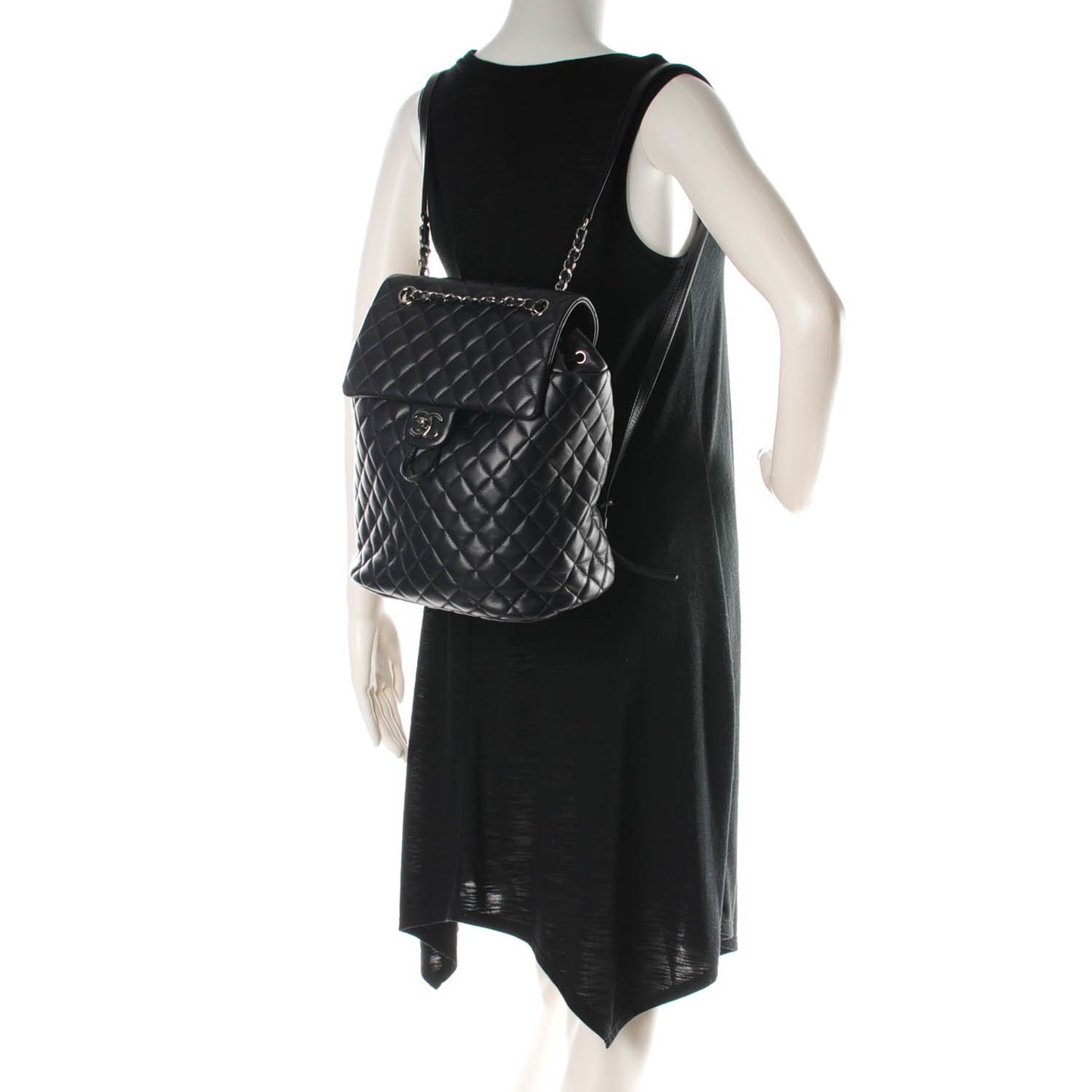 Lambskin Quilted Large Urban Spirit Backpack Navy