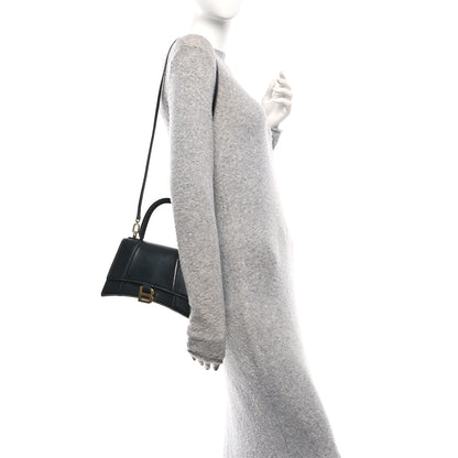 Balenciaga Shiny Box Calfskin Small Hourglass Top Handle Bag Black 2 of 10