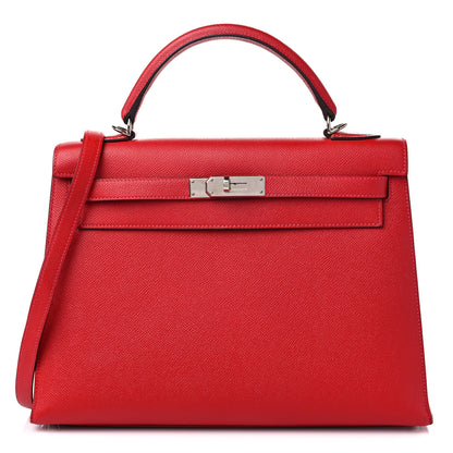 Hermes Epsom Kelly Sellier 32 Rouge Casaque 1 of 15